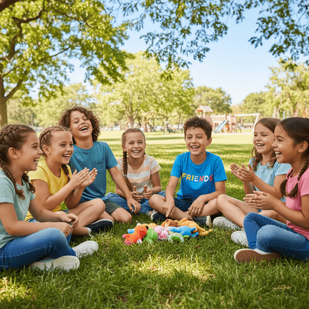 Youth connecting and building friendships during outdoor circle time