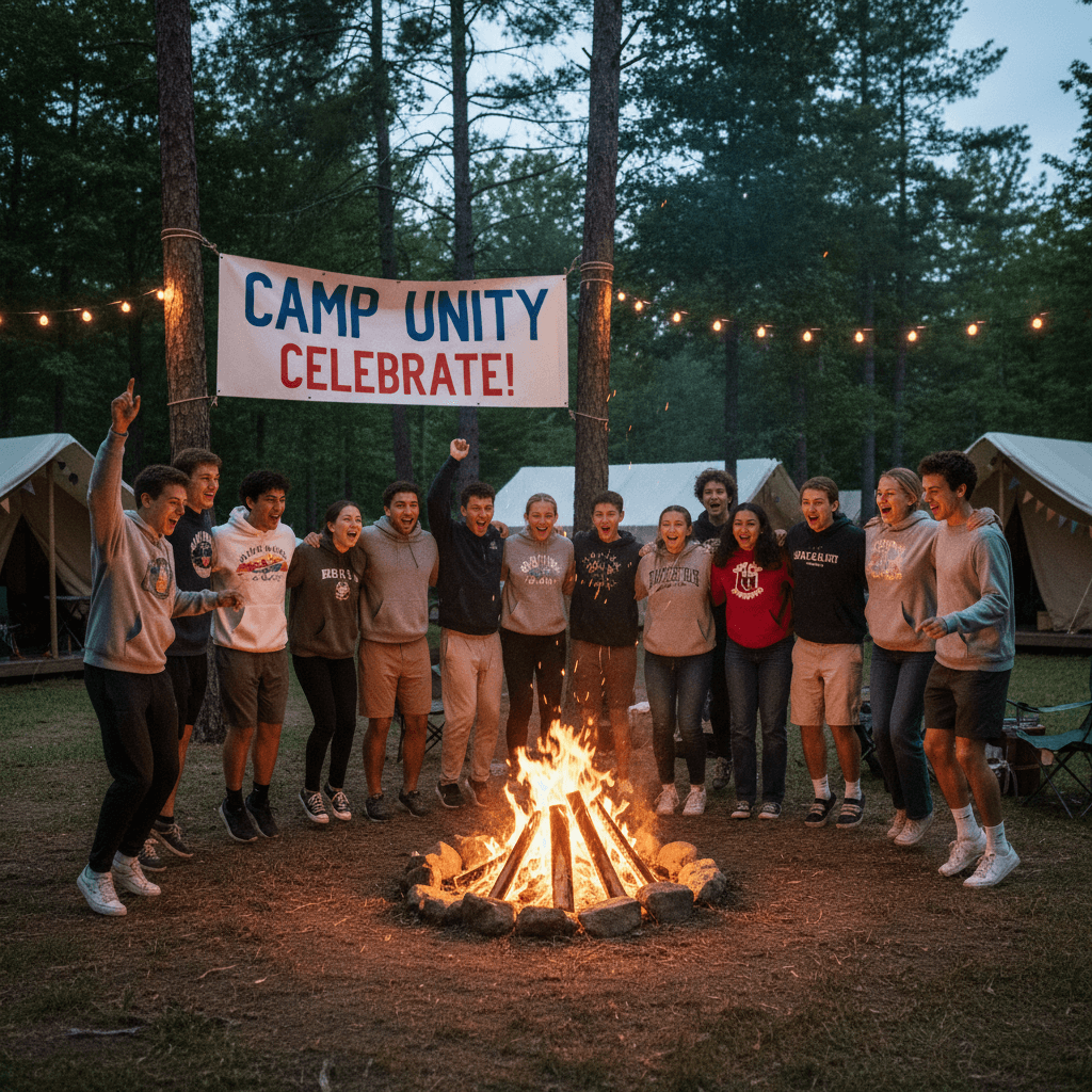 Youth celebrating accomplishments and joy at JoyFlow Kids camp