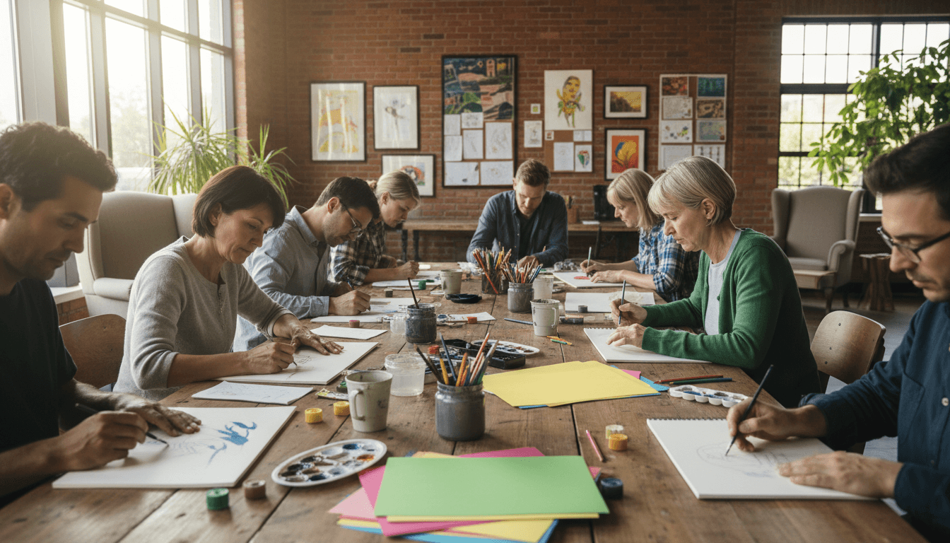 Youth engaged in art-making activity