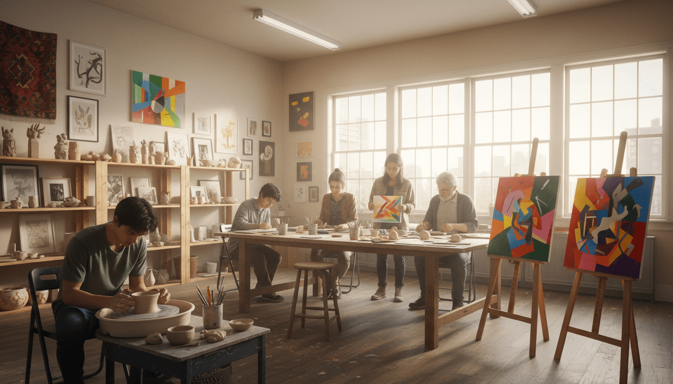 Children doing art-making activities at JoyFlow Kids
